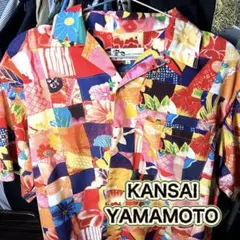【KANSAI YAMAMOTO】山本寛斎 オープンカラー アロハシャツ☆希少のサムネイル