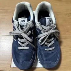 良品！new balance 574 ネイビー スニーカー　24.5センチ