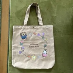 ミッフィー miffy ベージュフラワーシリーズ トートバッグのサムネイル
