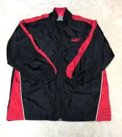 PUMA ジップアップジャケット 黒/赤　キッズ140