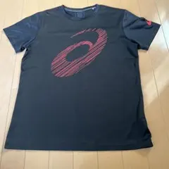 ASICS 陸上用Tシャツ ブラック/レッド