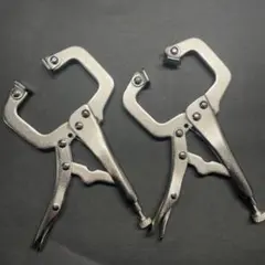 C型バイスプライヤー 18cm 2個 セット 溶接 クランプ パンチ 万力のサムネイル