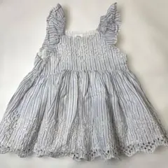 ベビーギャップ ワンピース 60 70 ストライプ 刺繍 レース 女の子