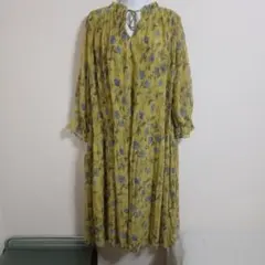 【新品未使用タグ付き】ミラオーウェン/ 長袖 プリーツ ワンピース 花柄