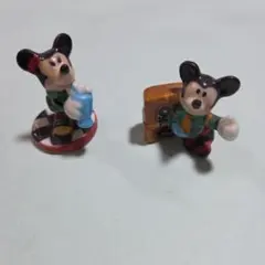 ミッキーマウス ミニーマウス フィギュア 2体セット 陶器