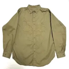 美品 バズリクソンズ ユーティリティシャツ ヘリンボーン カーキ 16 