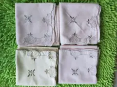 刺繍入り布製ナプキン4枚セット