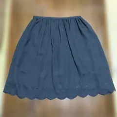 セレモニースカート 刺繍 ブラック フレア