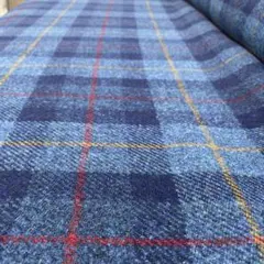ハリスツイード　50cm×50cm ブルー　スコットランド製 新品 タータン