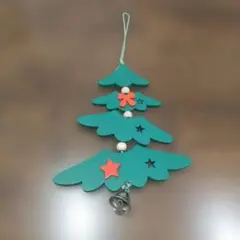 木製クリスマスツリー飾り ベル付き