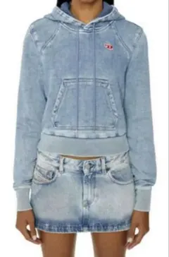 DIESEL ディーゼル　フード付きブルーパーカー　スウェット