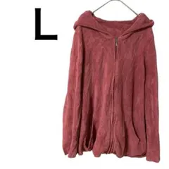 レディース フード付き 赤色 ジップアップ ジャケット ニット 薄手