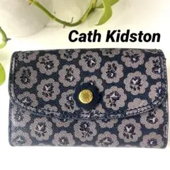キャスキッドソン　CathKidston PVC 財布　花柄　ネイビー