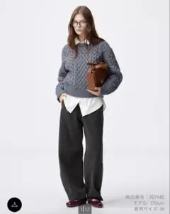 GU デニムスウェットバレルレッグパンツQ