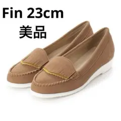 【美品】Fin23cmブラウン フリンジ付きモカシンのサムネイル