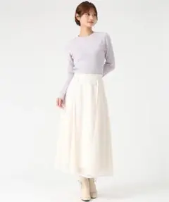【ミッシュマッシュ】ラメ刺繍フレアスカート