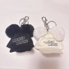 ミッキーマウス キャップ型 キーホルダー 2色セット　ディズニーランド限定