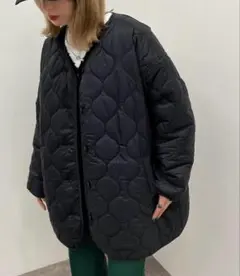 apres jour mignon LL キルティングコート 黒 オーバーサイズ