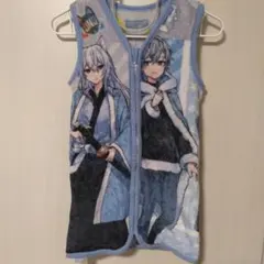 スリーパー ベスト　前開き　ブルー　防寒　フリース　80 90 100