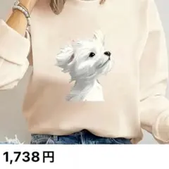 マルチーズイラスト ベージュ スウェット