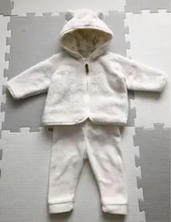 H＆M フリース クマ耳 パーカー ズボン 上下セット ホワイト
