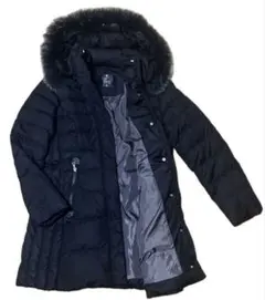 美品　ノアジェ　ダウンコート　ブルーフォックスファー　Aライン　黒