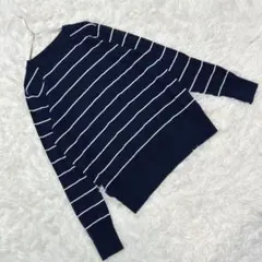 『PLST』 プラステ (M) ボートネックボーダーニット コットン 定番