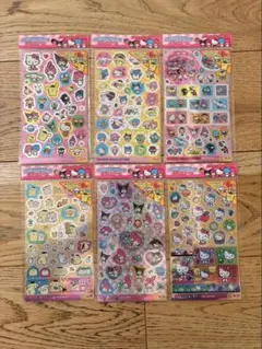 【新品】サンリオキャラクターズキラッとシール ホログラムシール６種セットセリア