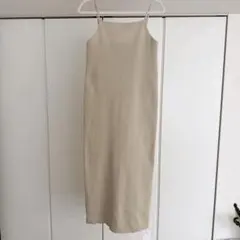 【新品タグ付き】mystic ベージュ リブ キャミソールワンピース M