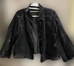 ZARA シアーシャツ 黒のサムネイル