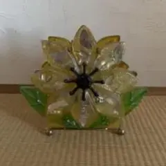 花の形ガラス置物