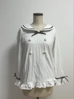 【年末処分】セーラー襟長袖トップス