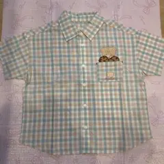 新品未使用⭐︎mikko illustrations 半袖シャツ チェック柄 クマ