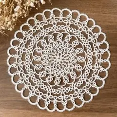 ＊handmade＊タティングレース＊ドイリー19cm レース編み