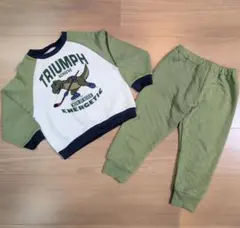 BREEZE★恐竜パジャマ上下セット★カーキー100cm