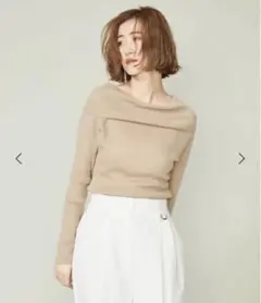 コンテ conte リブ オフショルダーニット 辺見えみりさん着用 ベージュ 3197-264-