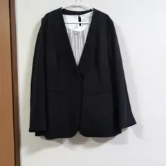 GALLORIA ノーカラージャケット 黒