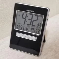 SEIKO SQ699K コンパクト電波置き時計 トラベラ ブラック