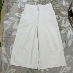 ユニクロハイウエストコーデュロイワイドクロップドパンツ 64cm オフホワイト