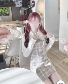 HONEYMEW checkアンサンブルワンピース グレー - メルカリ
