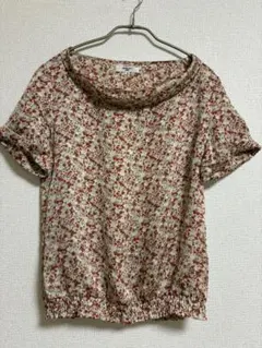 NATURAL BEAUTY BASIC 花柄ブラウス 半袖 M カットソーのサムネイル