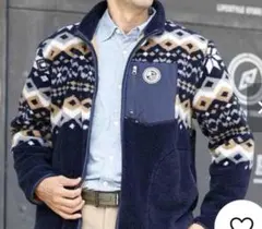 Hush Puppies ノルディック柄 フリースジャケット M