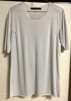 STUDIOUS UネックTシャツ　レーヨン　薄手　ライトグレーのサムネイル