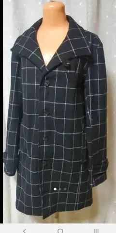 Beno ステンカラーコート　ウインドウペン　チェック　メンズ　ロングコート①