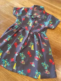 ベビードール×ディズニー　コラボ　アロハ　ワンピース　総柄 ミッキー ドナルド