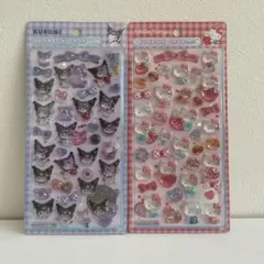 Kuromi & Hello Kitty ボンボンドロップシール 2シートセット