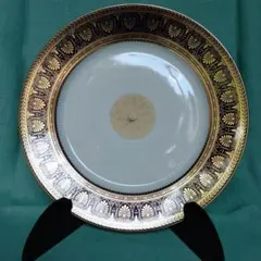 アンティーク 仏国セーブル窯の 王者の青と金彩の耀きの縁取 23cm ブレート SEVRES セーブル 王者の青 クラウテッドブルー 雲模様 24金彩 プレート