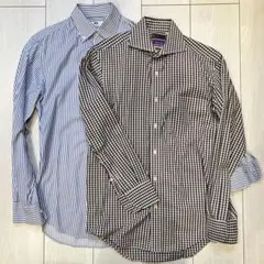 メンズ ワイシャツ 長袖シャツ ストライプ チェック ユニクロ P.S.F