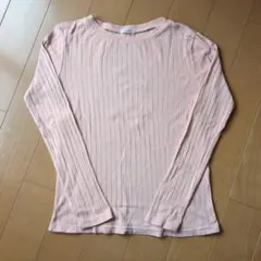 CINEMA CLUB リブ長袖カットソー ピンク M