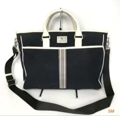 希少品 バーバリーブラックレーベル ロゴ刻印 キャンバス レザー
